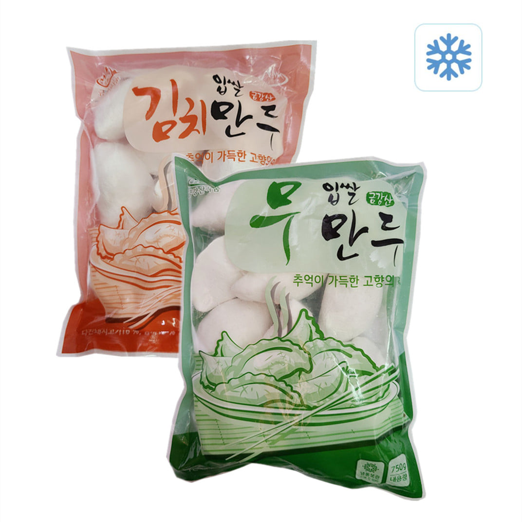 [냉동] 연변전통만두 입쌀만두 (무만두/김치만두) 750g