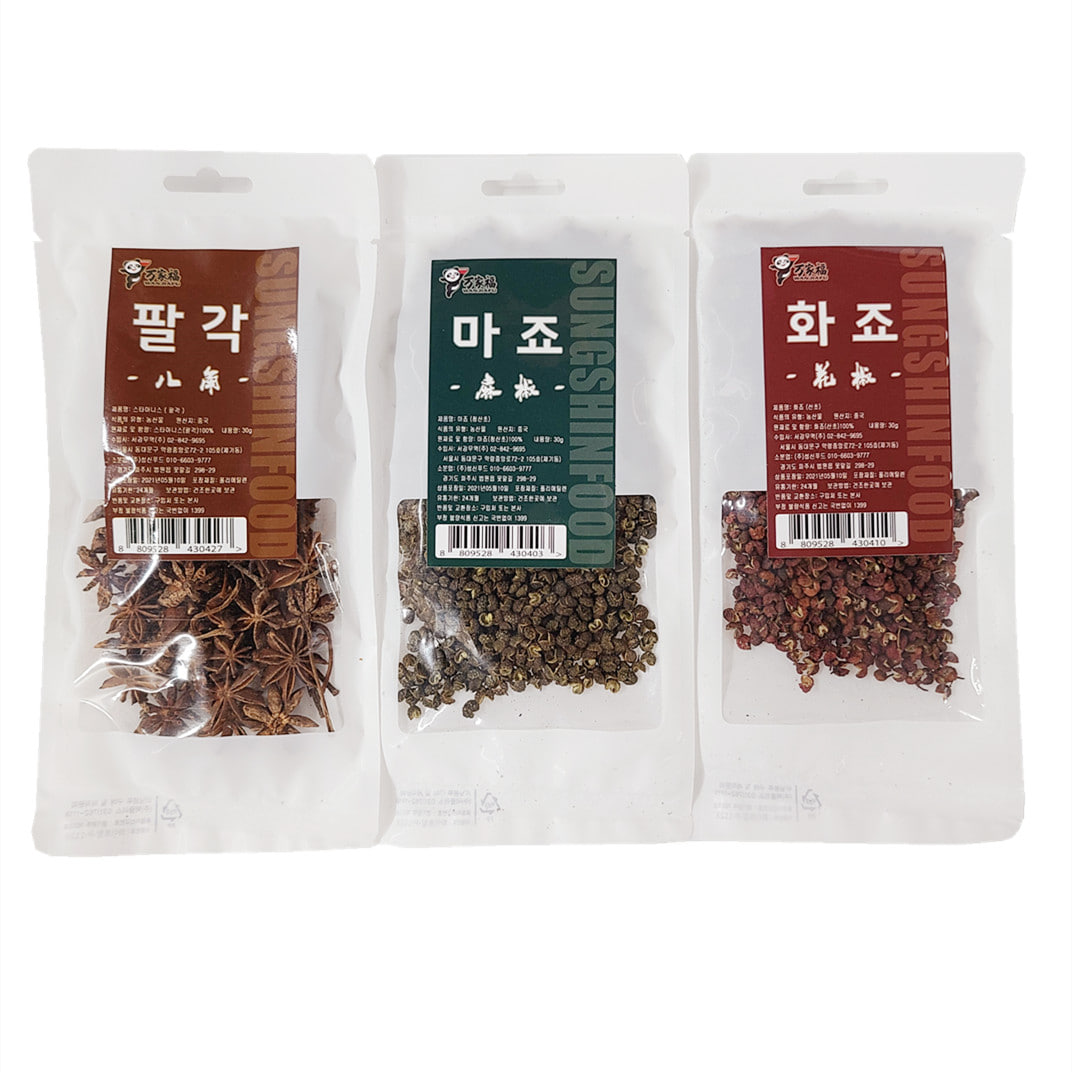 중국식품 성신 향신료 (팔각/마죠/화죠) 따료 산초 향료 소포장 30g