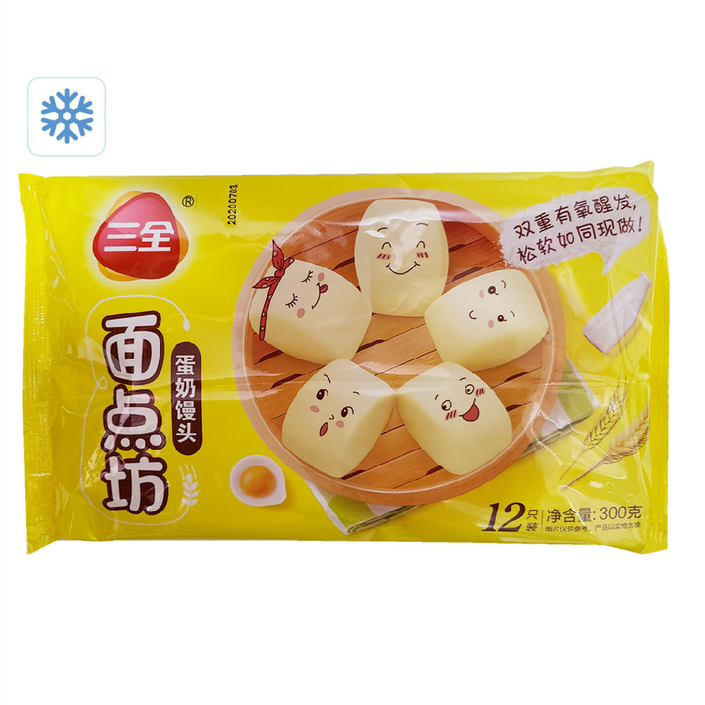 [냉동] 중국식품 삼전 면점방 계란향 찐빵 (만투) 300g